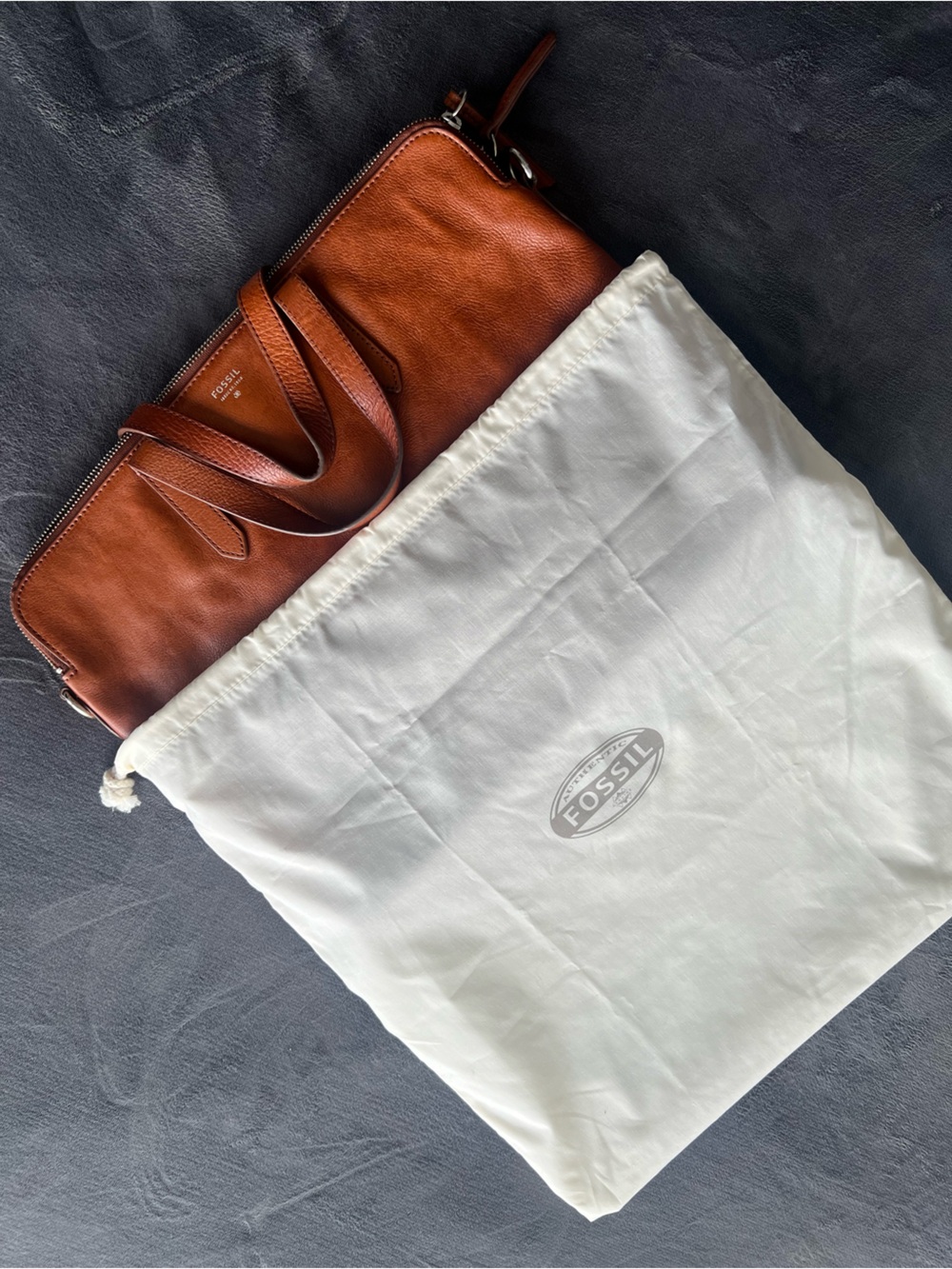 Fossil Brown Leather Work Bag